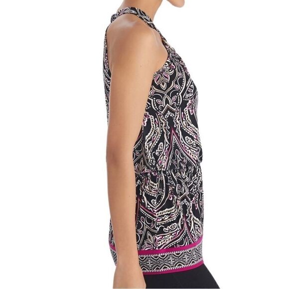 WhiteHouse BlackMarket Drop Waist Tunic Black Multi - M EUC​ - Picture 3 of 9